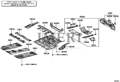 570510R090 Front Floor RH Crossmember Sub-Assembly Toyota bZ4X