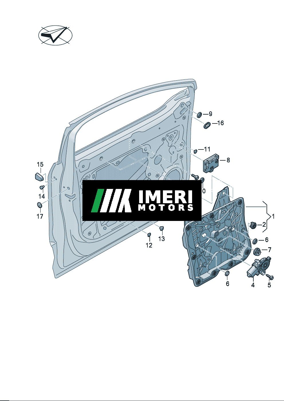 Window regulator without motor - Audi Q4e Tron