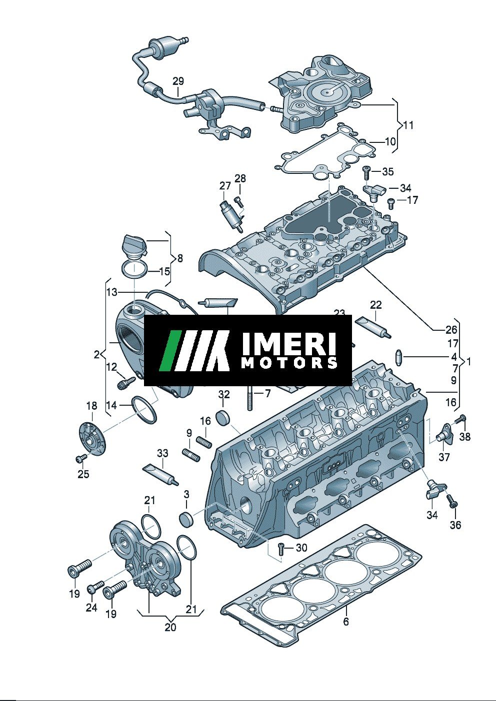 Complete Cylinder Head (without Camshaft) - Audi A7L