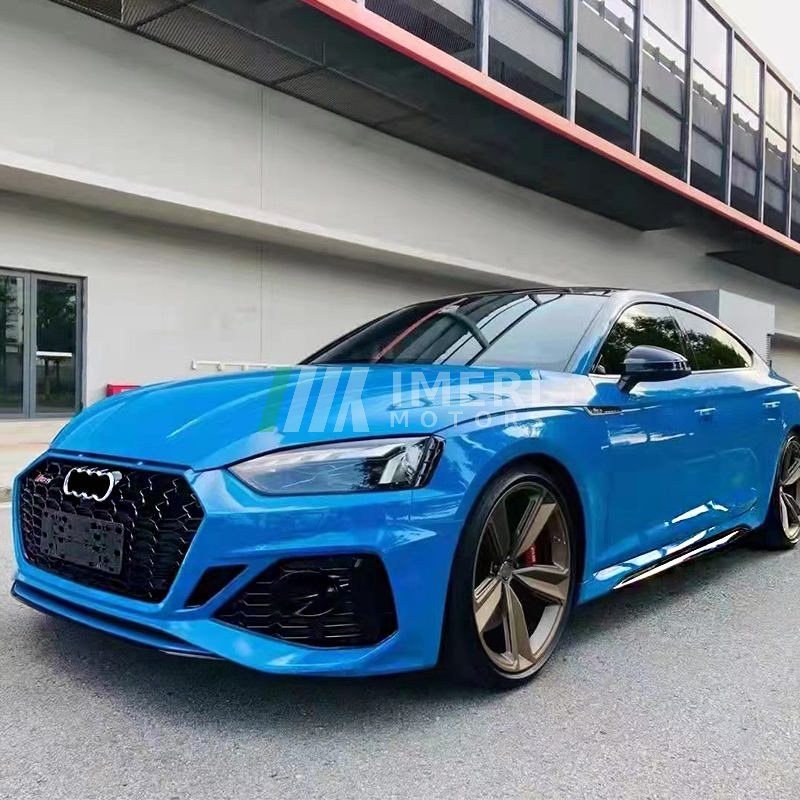 Body Kit Includes Front and Rear Bumper Assembly with Grille, Tip Exhaust Side Skirt - Audi A5 B9 2021 Upgrade to RS5 Model - 7