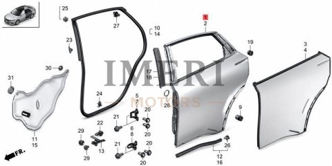 67510-31Y-H01ZZ Rear Door RH Honda NP2