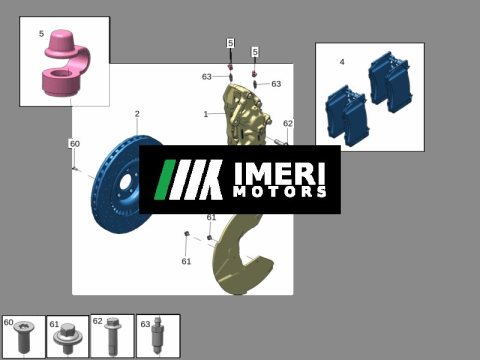 8893044952 Front Brake Caliper, Left 20 INCH ZEEKR X