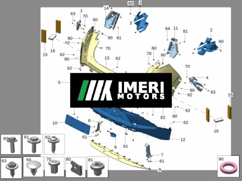 8892908733 Rear Bumper Side Bracket, Left ZEEKR X