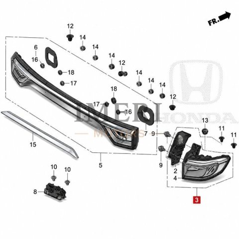 33500-31A-H01 Taillight Assembly RH Honda NS1