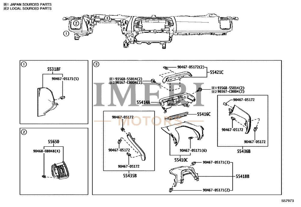 Instrument Panel Side Cover, No. 2 - Toyota bZ4X
