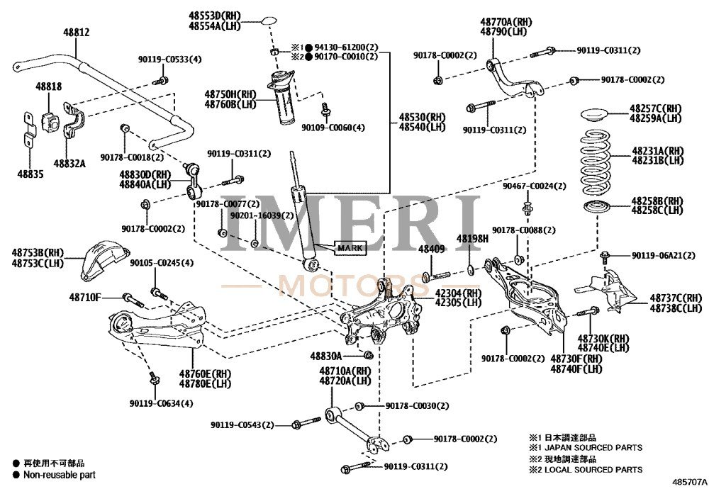 Rear Axle RH Suspension Arm/Carrier Sub-Assembly - Toyota bZ4X
