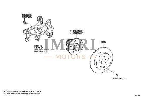 90110C0009 Bolt (For Rear Axle RH Bearing Carrier) Toyota