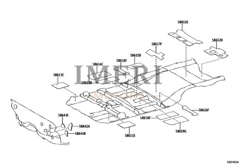 586110R050 Front Floor Silencer Toyota bZ4X