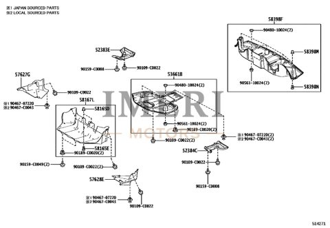 583980R140 Floor Under Cover, No. 1 Toyota bZ4X